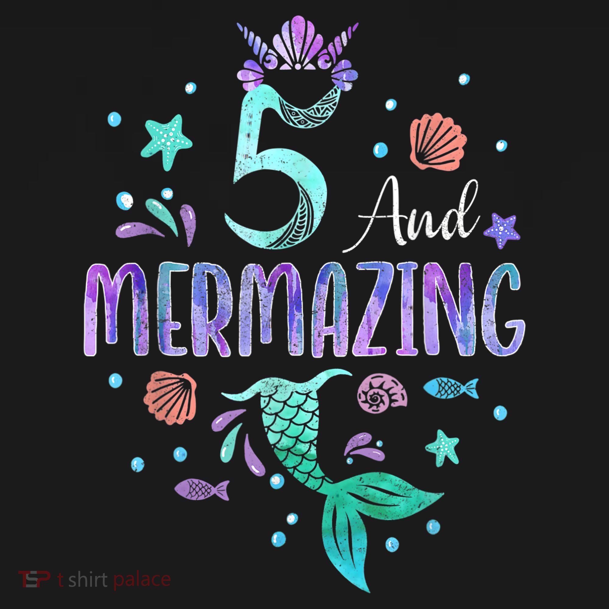 Its My Mermazing 5th Birthday Mermaid Girl Theme 5 Yrs Old Hoodie