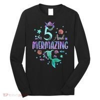 Its My Mermazing 5th Birthday Mermaid Girl Theme 5 Yrs Old Long Sleeve Shirt thumb 0