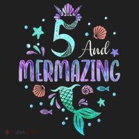 Its My Mermazing 5th Birthday Mermaid Girl Theme 5 Yrs Old Beanie thumb 2