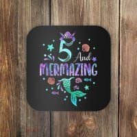 Its My Mermazing 5th Birthday Mermaid Girl Theme 5 Yrs Old Coaster thumb 0