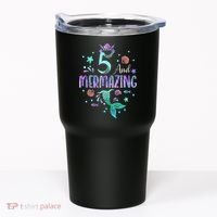 Its My Mermazing 5th Birthday Mermaid Girl Theme 5 Yrs Old Tumbler thumb 0