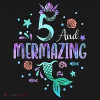 Its My Mermazing 5th Birthday Mermaid Girl Theme 5 Yrs Old Mousepad thumb 1