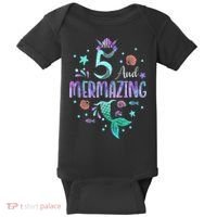 Its My Mermazing 5th Birthday Mermaid Girl Theme 5 Yrs Old Baby Bodysuit thumb 0