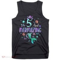 Its My Mermazing 5th Birthday Mermaid Girl Theme 5 Yrs Old Tank Top thumb 0