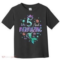 Its My Mermazing 5th Birthday Mermaid Girl Theme 5 Yrs Old Toddler T-Shirt thumb 0