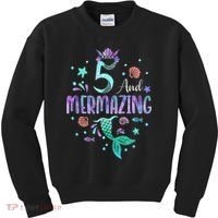 Its My Mermazing 5th Birthday Mermaid Girl Theme 5 Yrs Old Kids Sweatshirt thumb 0