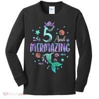 Its My Mermazing 5th Birthday Mermaid Girl Theme 5 Yrs Old Kids Long Sleeve Shirt thumb 0