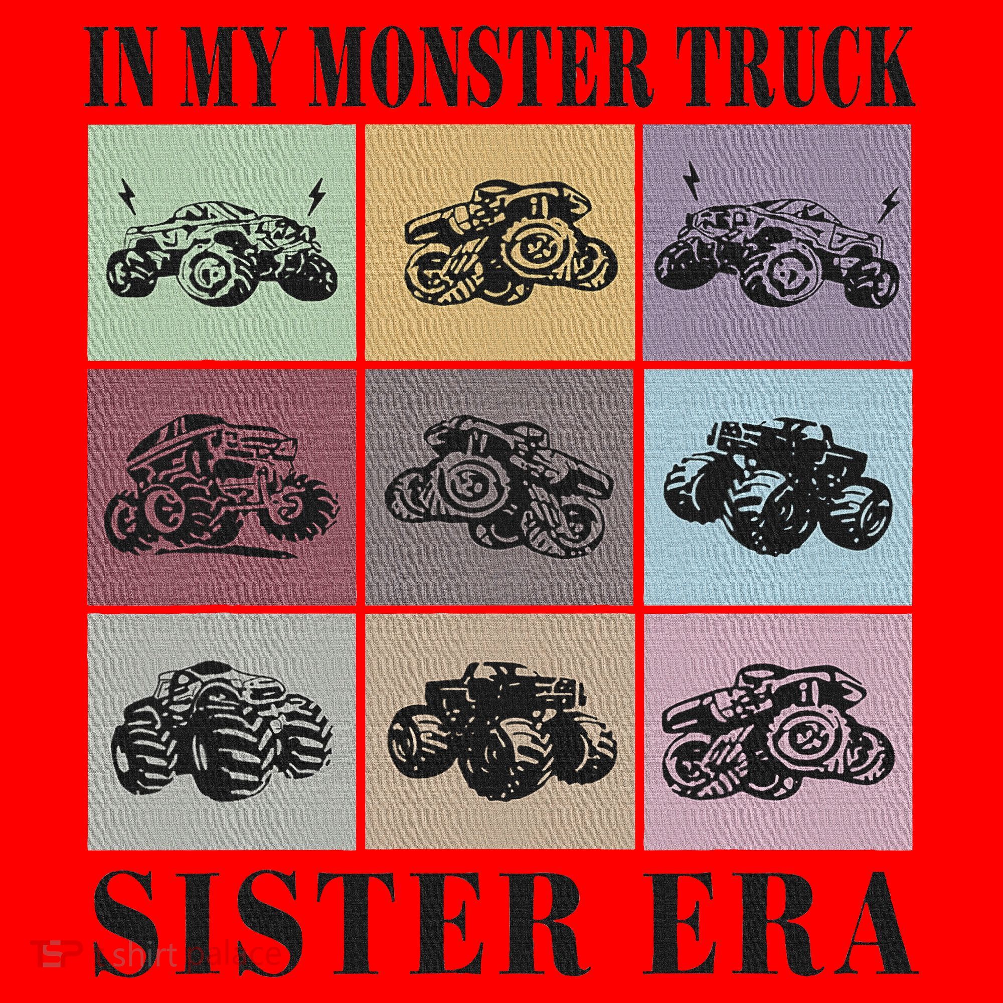 In My Monster Trucks Sister Era Santa Hat
