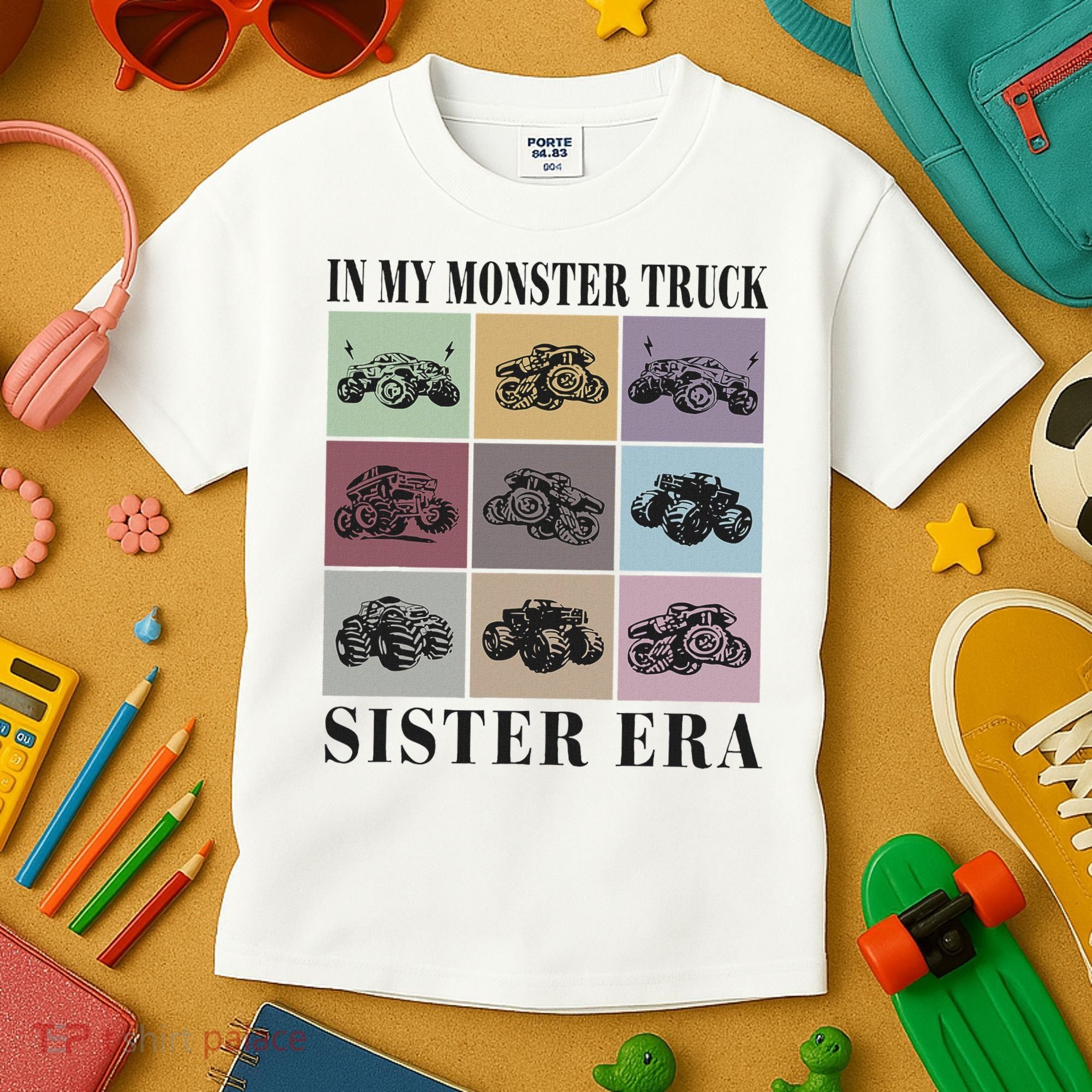 In My Monster Trucks Sister Era Kids T-Shirt