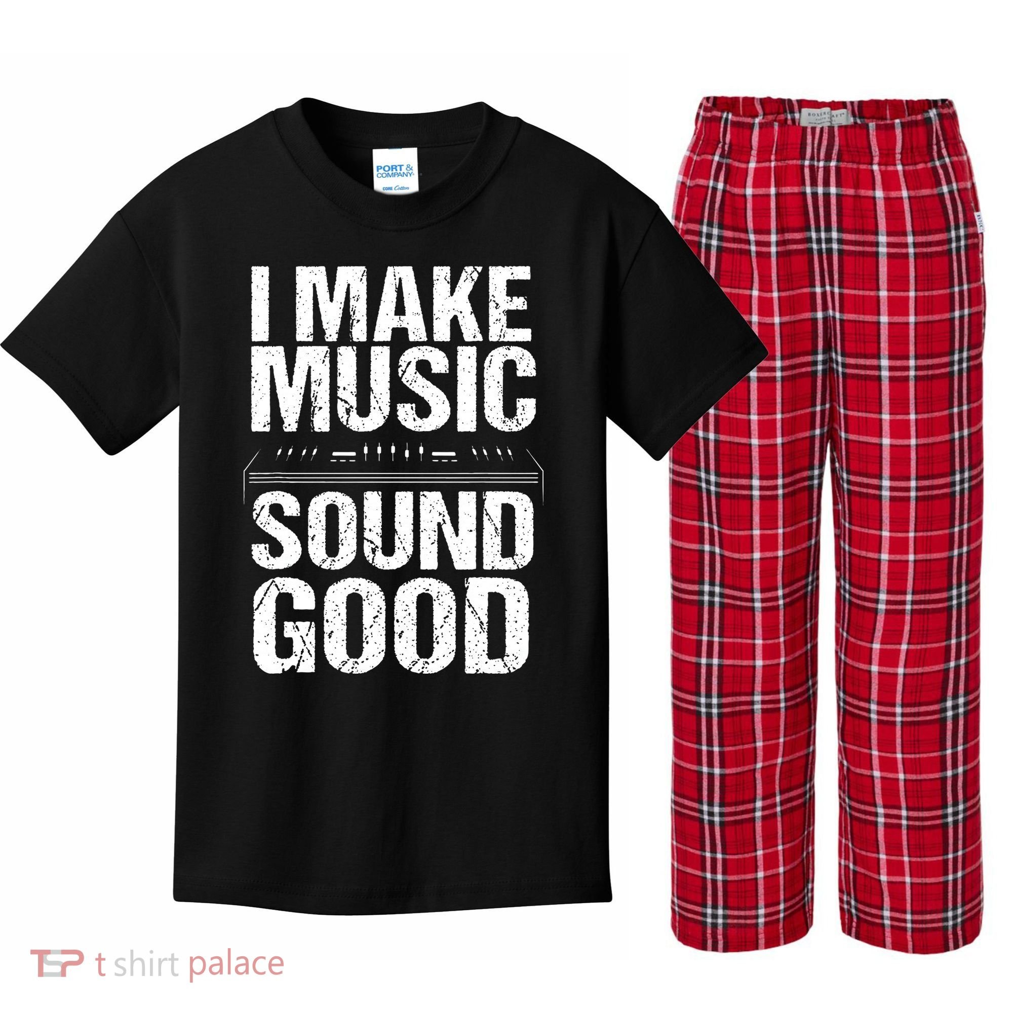 I Make Music Sound So Good Audio Sound Engineer Recording Kids Plaid Pajama Set
