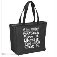If I_m Spoiled Its My Papa_s Fault Saw It Liked It Told Papa Tote Bag thumb 2