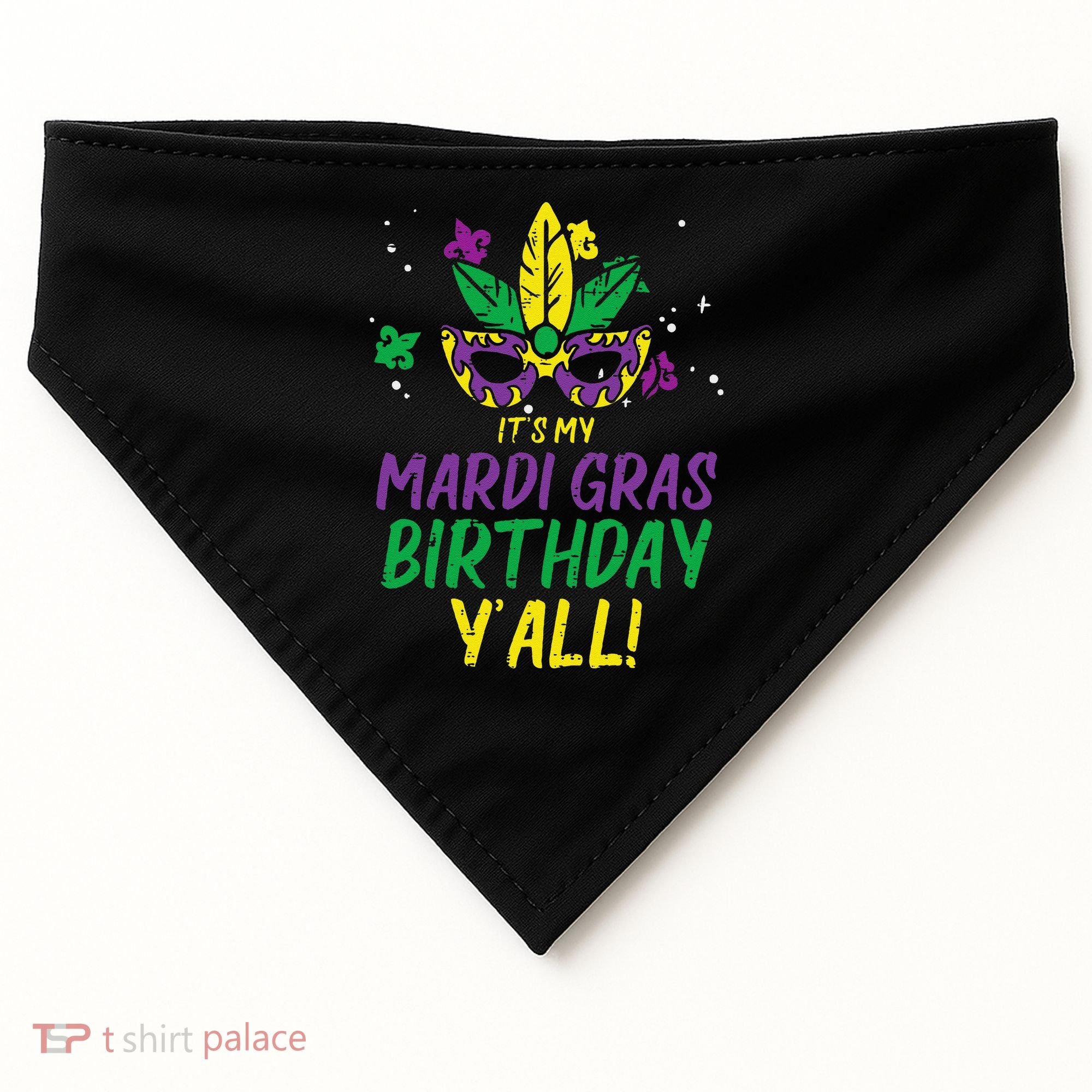 Its My Mardi Gras Birthday Yall Mardi Gras USA-Made Doggie Bandana
