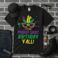 Its My Mardi Gras Birthday Yall Mardi Gras Tall T-Shirt thumb 3
