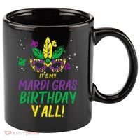 Its My Mardi Gras Birthday Yall Mardi Gras 11oz C Handle Ceramic Mug thumb 0