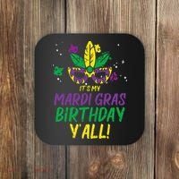 Its My Mardi Gras Birthday Yall Mardi Gras Coaster thumb 0