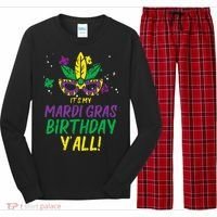 Its My Mardi Gras Birthday Yall Mardi Gras Long Sleeve Pajama Set thumb 0