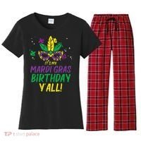 Its My Mardi Gras Birthday Yall Mardi Gras Women's Flannel Pajama Set thumb 0