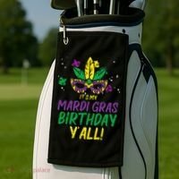 Its My Mardi Gras Birthday Yall Mardi Gras Golf Towel thumb 2