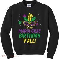 Its My Mardi Gras Birthday Yall Mardi Gras Kids Sweatshirt thumb 0