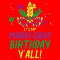 Its My Mardi Gras Birthday Yall Mardi Gras Santa Hat thumb 1
