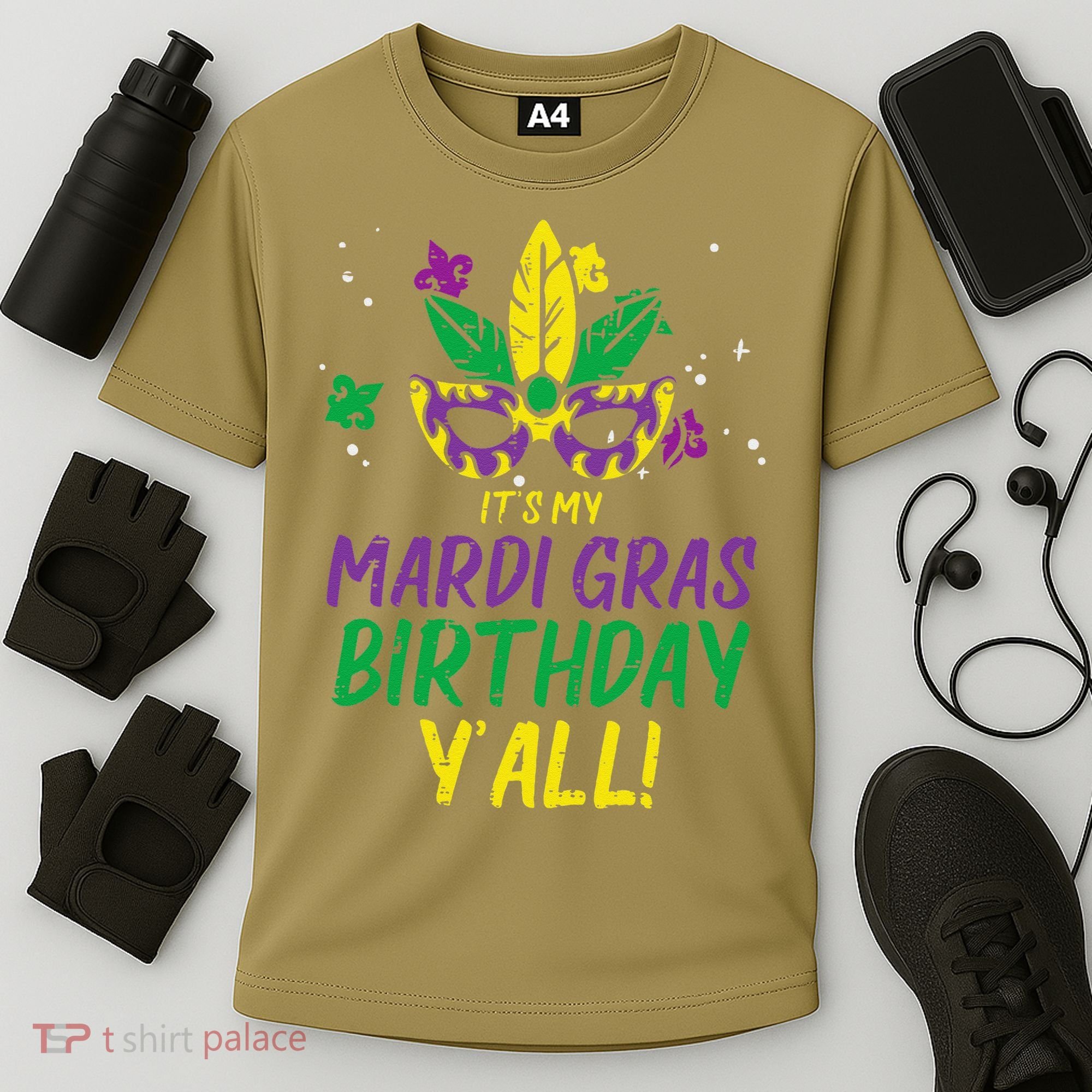 Its My Mardi Gras Birthday Yall Mardi Gras Cooling Performance Crew T-Shirt