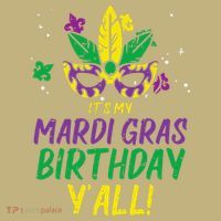 Its My Mardi Gras Birthday Yall Mardi Gras Tall Long Sleeve Shirt thumb 2