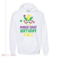 Its My Mardi Gras Birthday Yall Mardi Gras Comfort Colors Garment-Dyed Hooded Sweatshirt thumb 0
