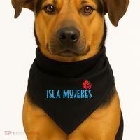 Isla Mujeres Mexico Vacation Souvenirs Matching Family Trip Funny Gift USA-Made Doggie Bandana thumb 1