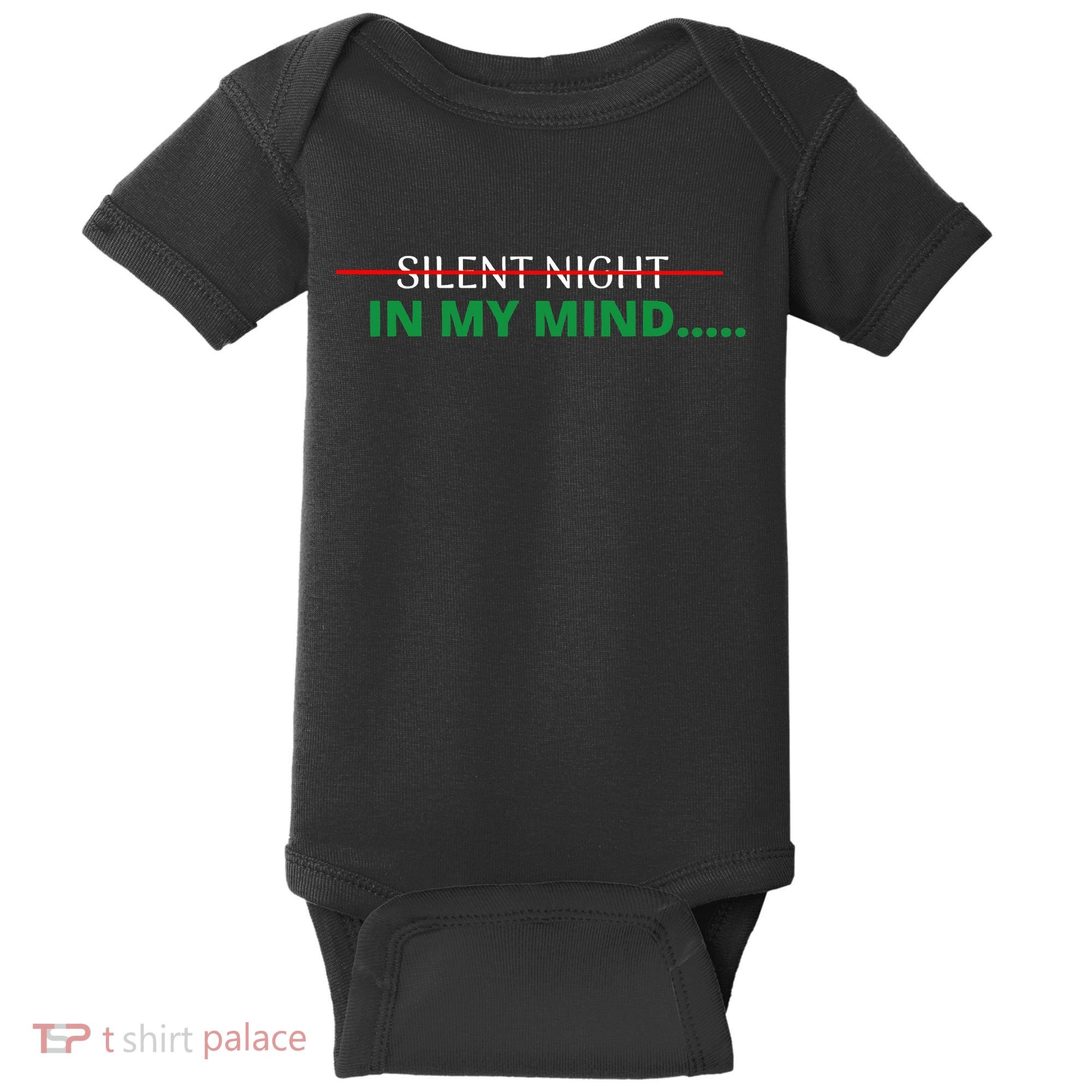 In My Mind Silent Night Ugly Christmas Xmas Sweater Baby Bodysuit