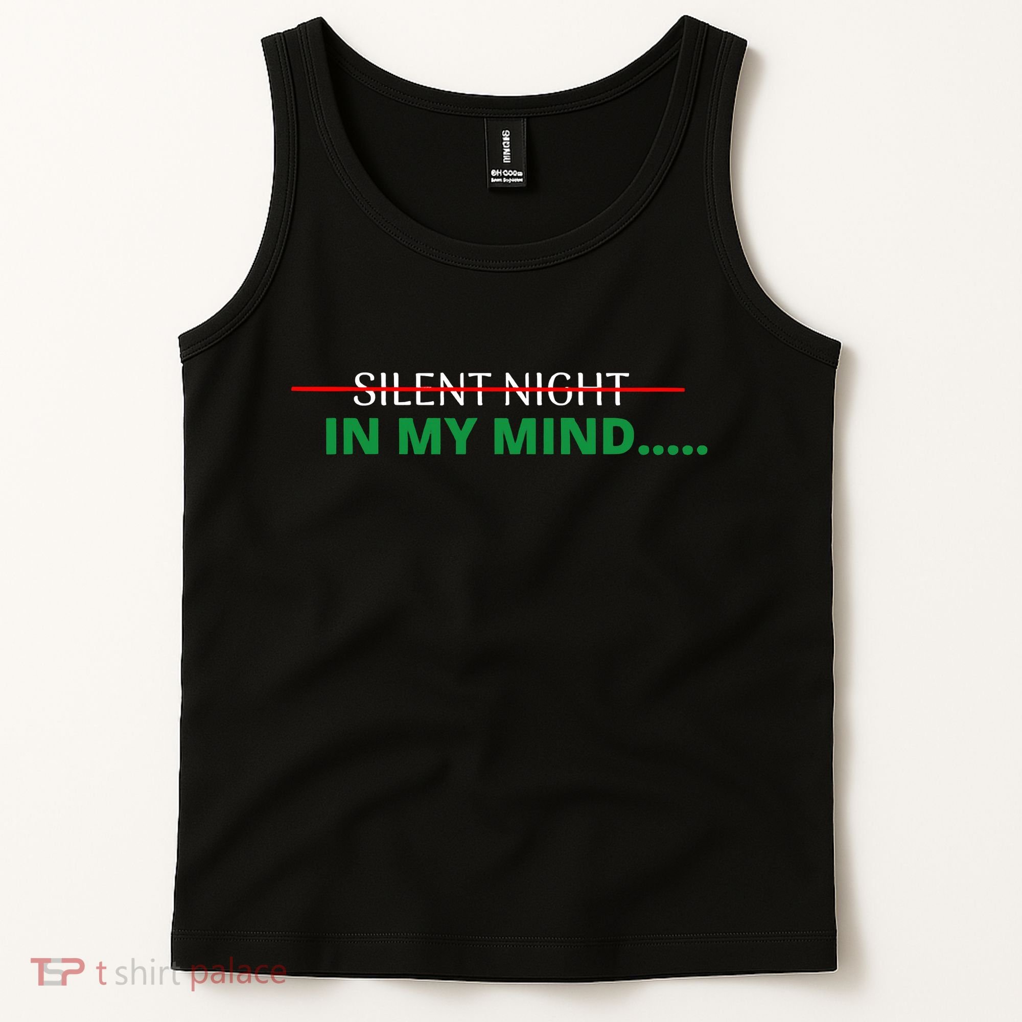 In My Mind Silent Night Ugly Christmas Xmas Sweater Tank Top