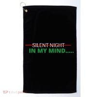 In My Mind Silent Night Ugly Christmas Xmas Sweater Golf Towel thumb 0