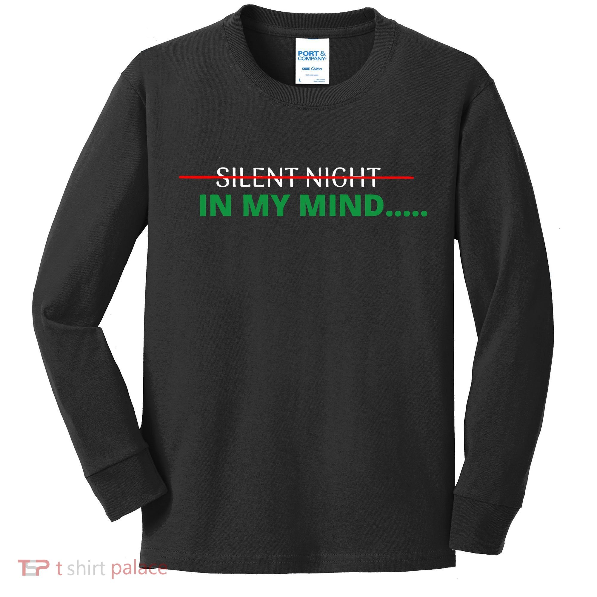 In My Mind Silent Night Ugly Christmas Xmas Sweater Kids Long Sleeve Shirt