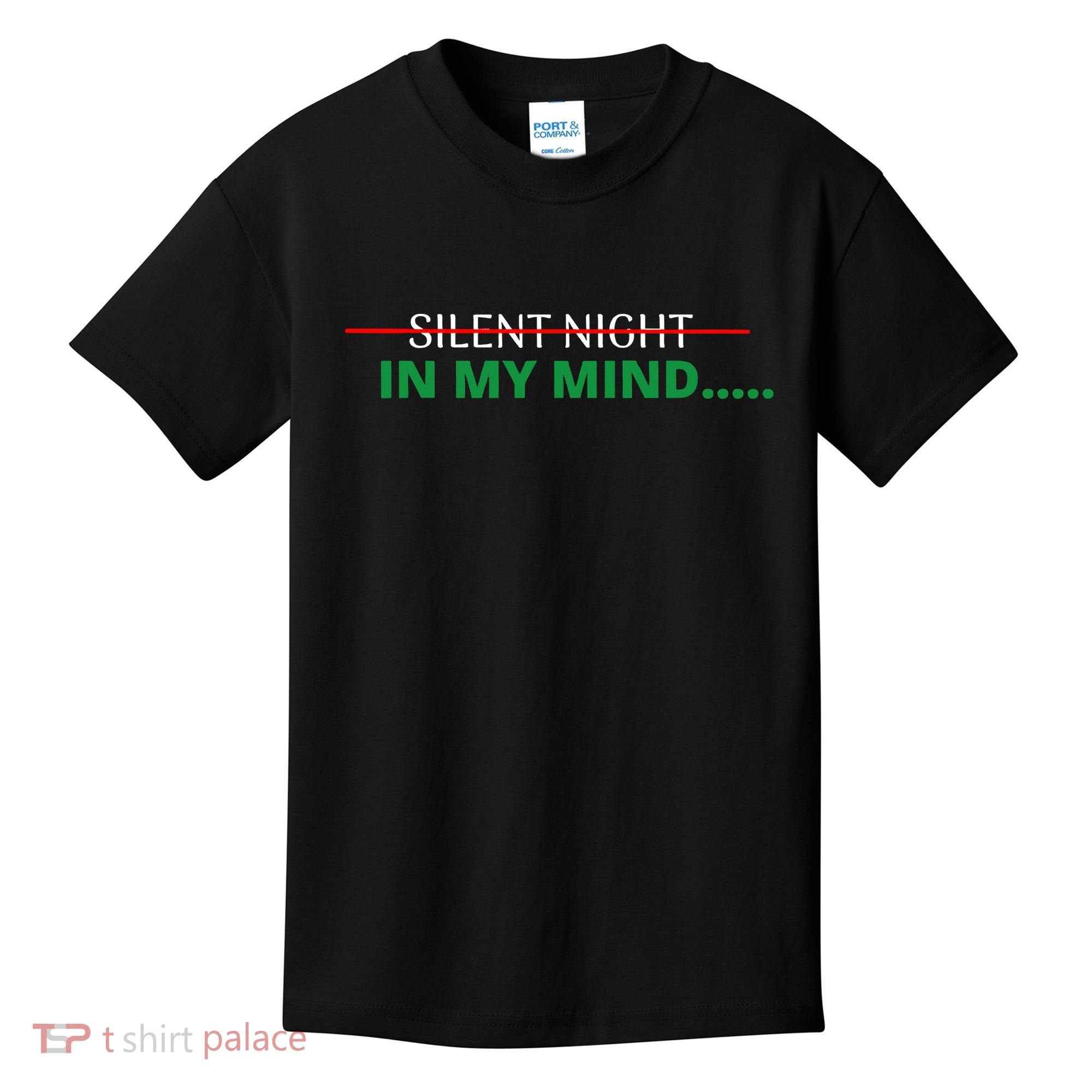 In My Mind Silent Night Ugly Christmas Xmas Sweater Kids T-Shirt