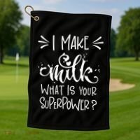 I Make Milk What Is Your Superpower? Golf Towel thumb 1