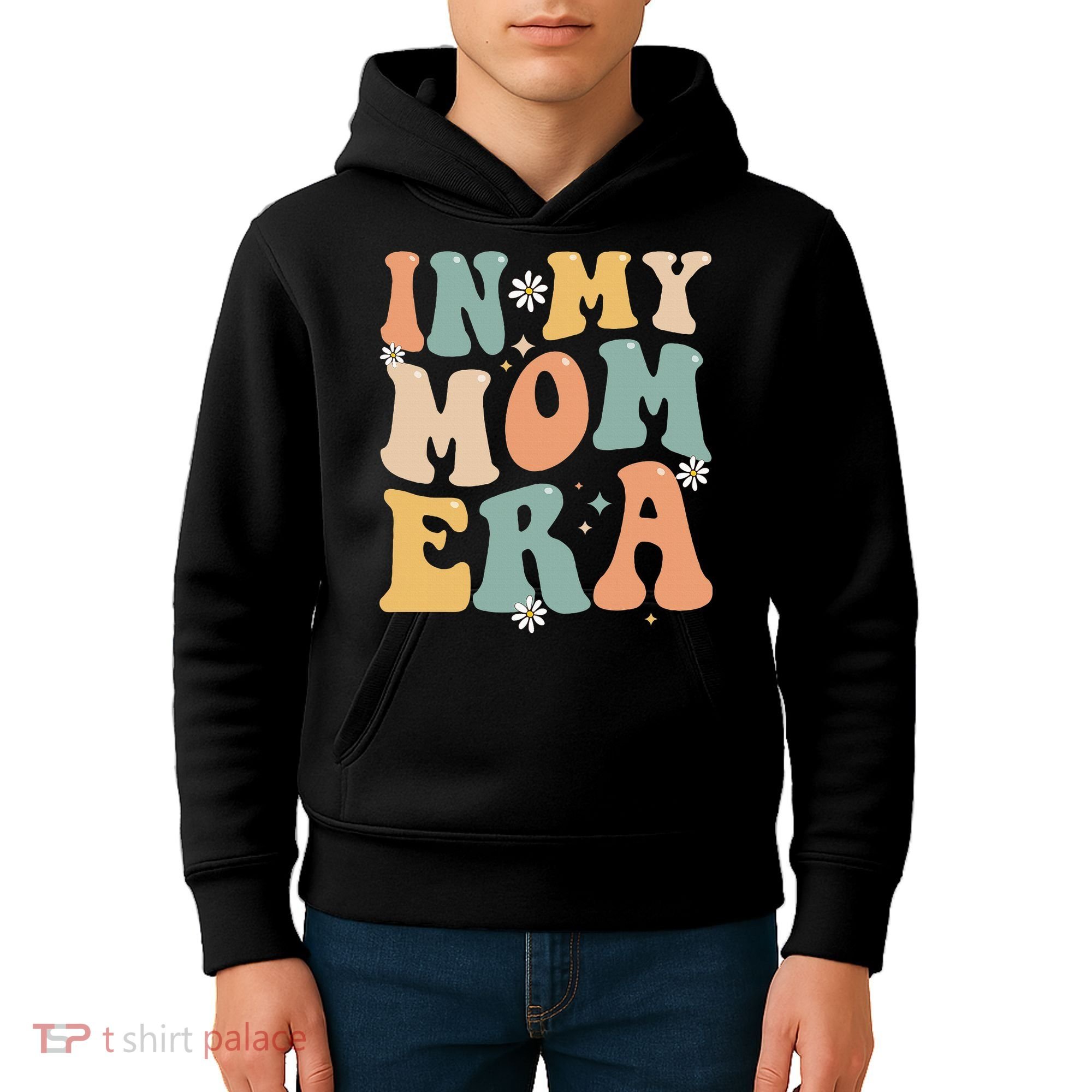 In My Mom Era Lover Groovy Retro Mom Funny Mothers Day Kids Hoodie