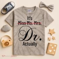 It's Miss Ms Mrs Dr Actually Doctor Graduation Kids Tie-Dye T-Shirt thumb 2