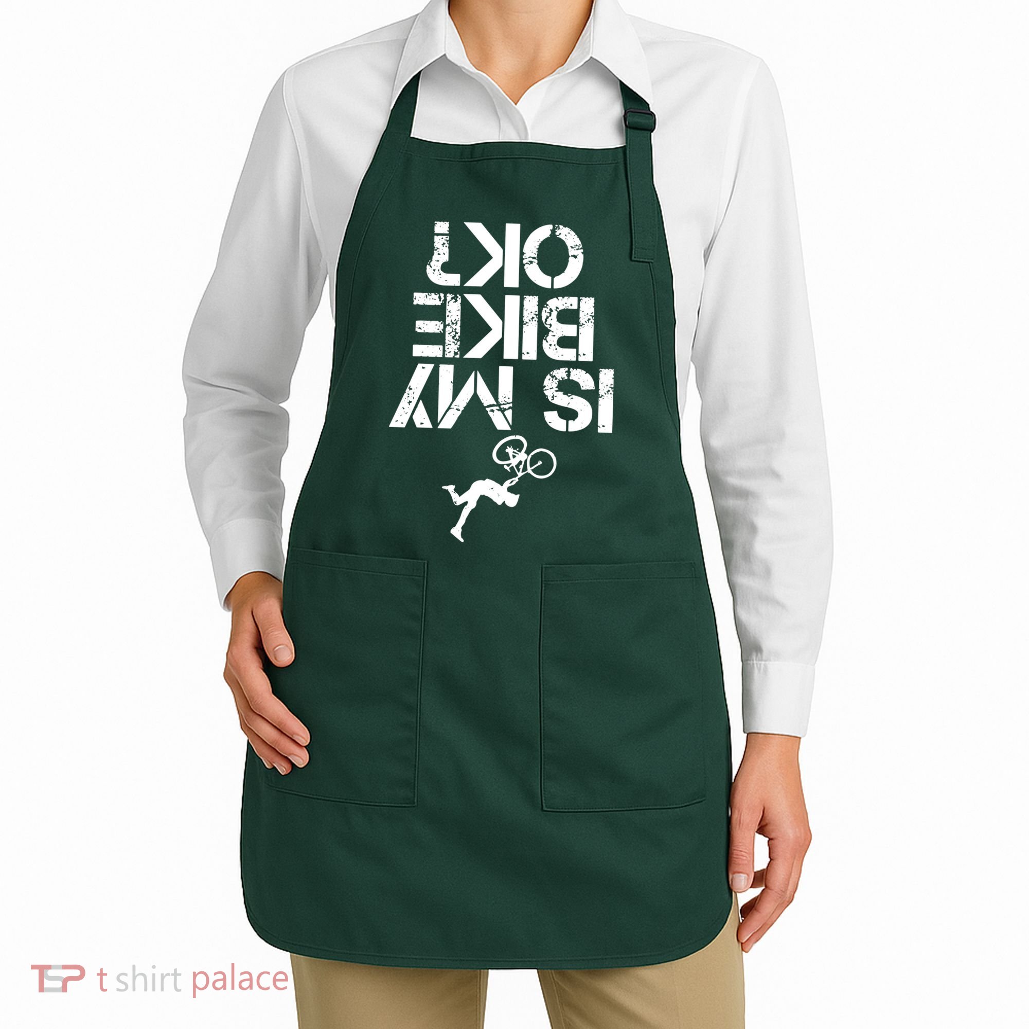 Is My Mountain Bike OK Funny Mountain Biking Biker Gift Apron