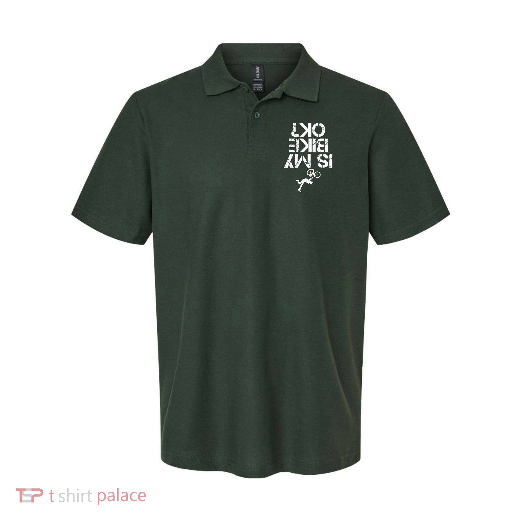 Is My Mountain Bike OK Funny Mountain Biking Biker Gift Polo