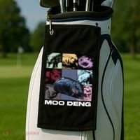 In My Moo Deng Era Funny Cute Baby Hippo Golf Towel thumb 2
