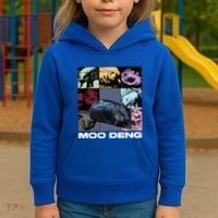 In My Moo Deng Era Funny Cute Baby Hippo Kids Hoodie thumb 3