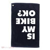 Is My Mountain Bike OK Funny Mountain Biking Biker Gift Golf Towel thumb 0