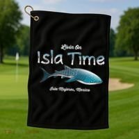 Isla Mujeres Mexico Island Near Cancun Whale Shark Golf Towel thumb 1