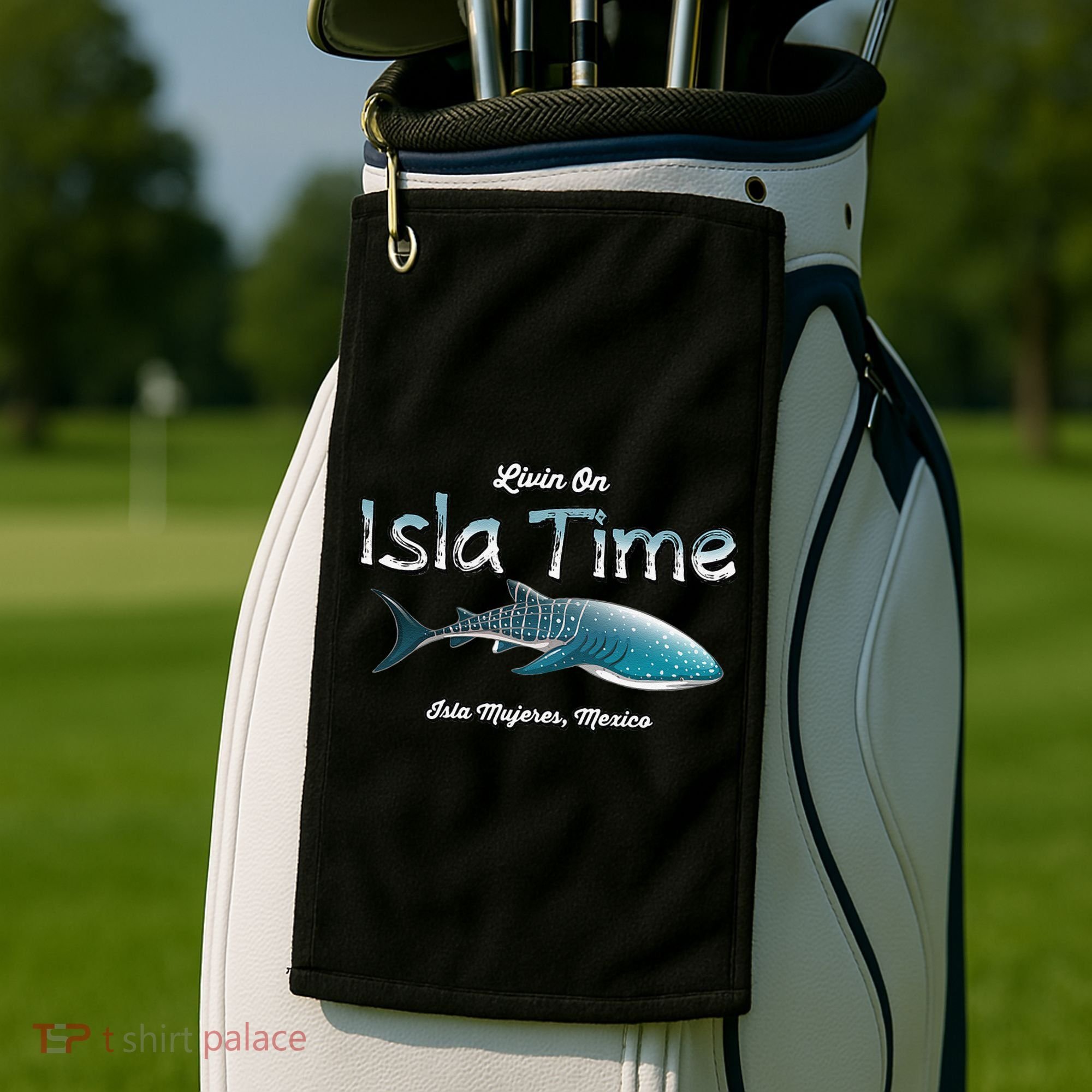 Isla Mujeres Mexico Island Near Cancun Whale Shark Golf Towel