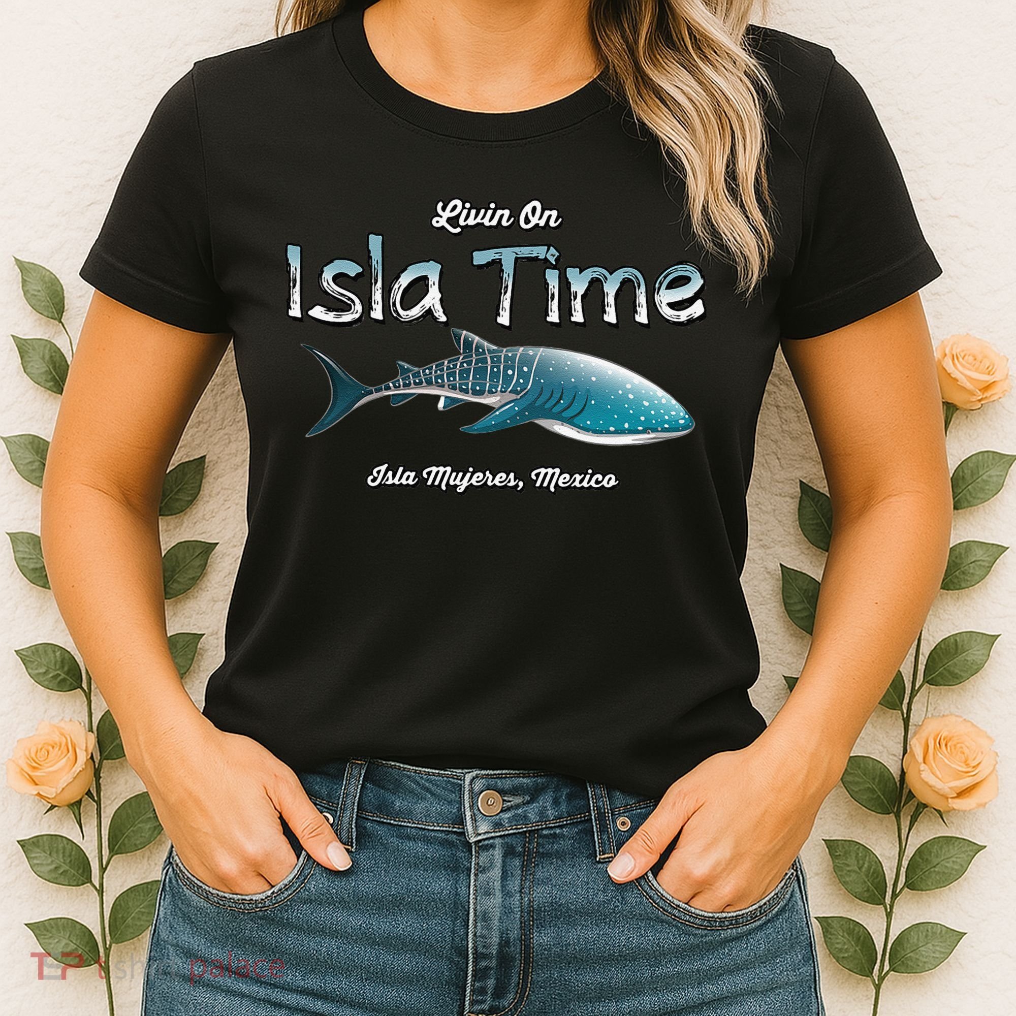 Isla Mujeres Mexico Island Near Cancun Whale Shark Women's T-Shirt