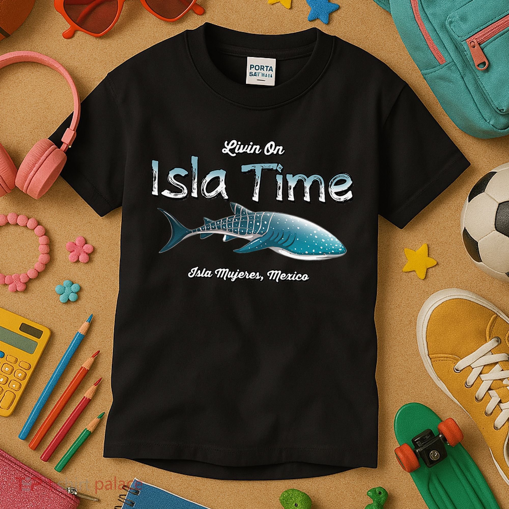 Isla Mujeres Mexico Island Near Cancun Whale Shark Kids T-Shirt