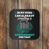 In My Mind Creating Spreadsheet Accountant Spreadsheet Coaster thumb 0
