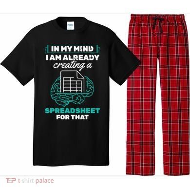 In My Mind Creating Spreadsheet Accountant Spreadsheet Pajama Set