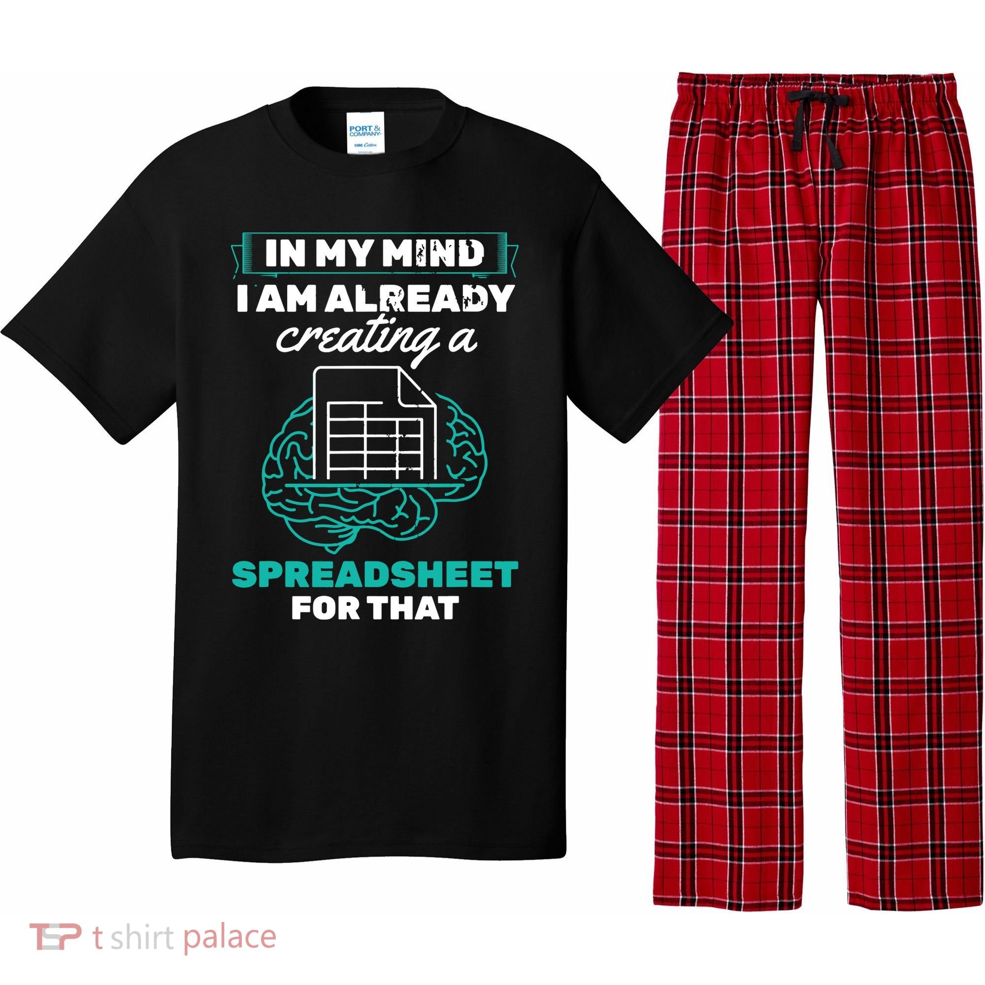 In My Mind Creating Spreadsheet Accountant Spreadsheet Pajama Set