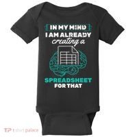In My Mind Creating Spreadsheet Accountant Spreadsheet Baby Bodysuit thumb 0