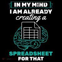 In My Mind Creating Spreadsheet Accountant Spreadsheet Kids Long Sleeve Shirt thumb 2